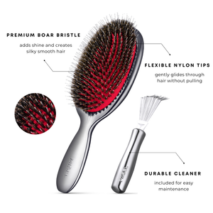Large Hairbrush and brush cleaner in a gift box