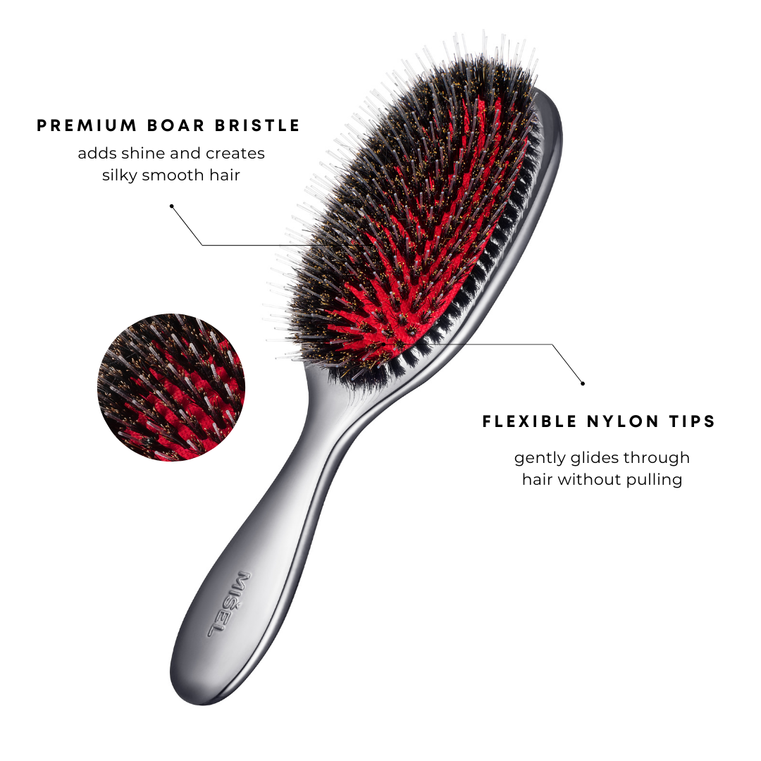 Premium Boar Bristle and nylon hair brush - Medium size