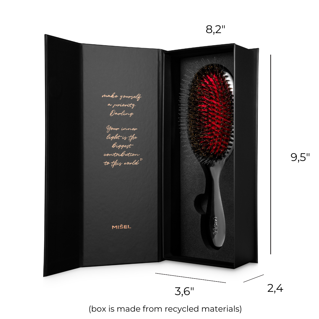 Premium Boar Bristle and nylon hair brush - Medium size