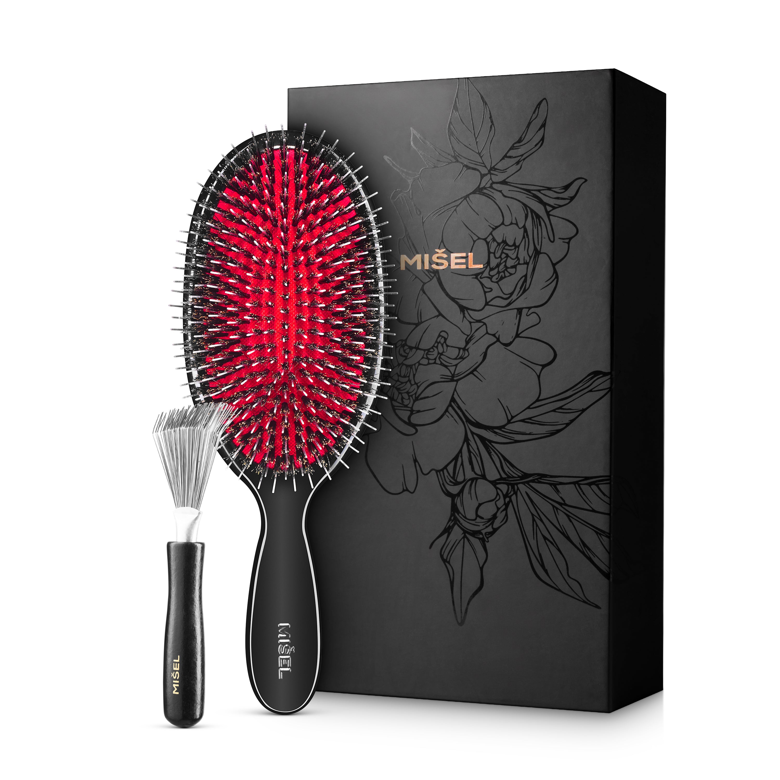 Large Hairbrush and brush cleaner in a gift box – MIŠEL